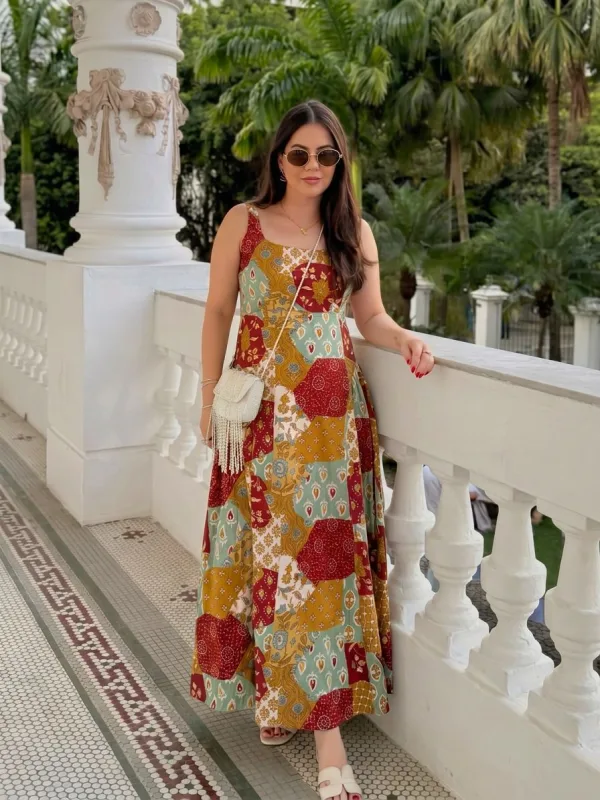 Bohemian Cotton Maxi Dress